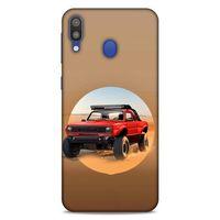 Lopard Samsung Galaxy M20 Uyumlu Kılıf PickUpX (39) Liquid Crystal Kılıf Kırmızı Siyah
