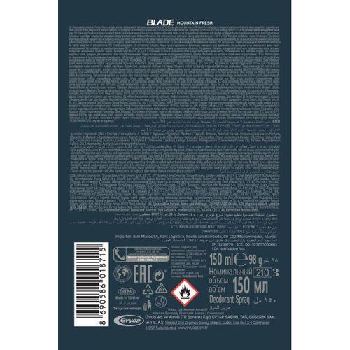 3 Adet Mountain Fresh Erkek Deodorant 150ml Leke Bırakmaz