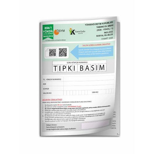 2026/1 YÖKDİL İngilizce SOSYAL BİLİMLER ÖSYM Çıkmış Soru Tıpkı Basım Deneme Kitapçığı Türkiye Geneli