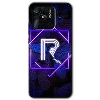 Xiaomi Redmi 10C Kılıf HD Desen Baskılı Arka Kapak - Dark Neon Yaprak R Harfi