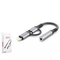 Hadron Gj-026 Type-c + Lightning To 3.5mm F Kablo Siyah