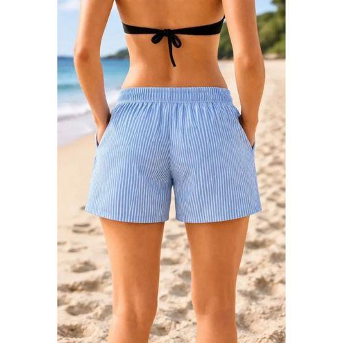 Deniz Şortu Fermuarlı Cepli File Astarlı Hızlı Kuruyan Premium - Bebek Mavisi