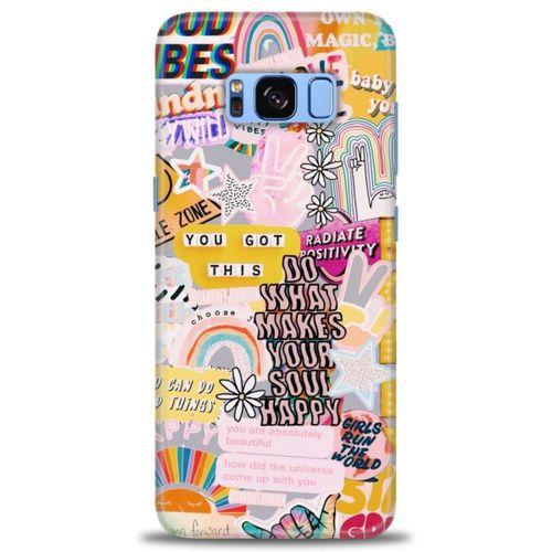 Samsung Galaxy S8 Plus Kılıf HD Baskılı Kılıf - Good Vibes + Tam Ekran Koruyucu