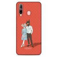 Samsung Galaxy A60 Kılıf FunnyMaX (15) Antişok Kılıf Kırmızı Kedi Köpek