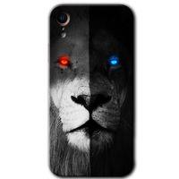 iPhone XR Kılıf Baskılı Kapak - Fire and Ice Lion +Tam Kaplayan Mat Seramik