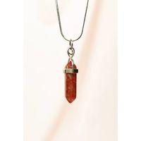 Jasper Doğal Taşı Zincirli El Yapımı Tasarımlı Kolye Uç: 3,5 cm Zincir: 20 cm Kutulu