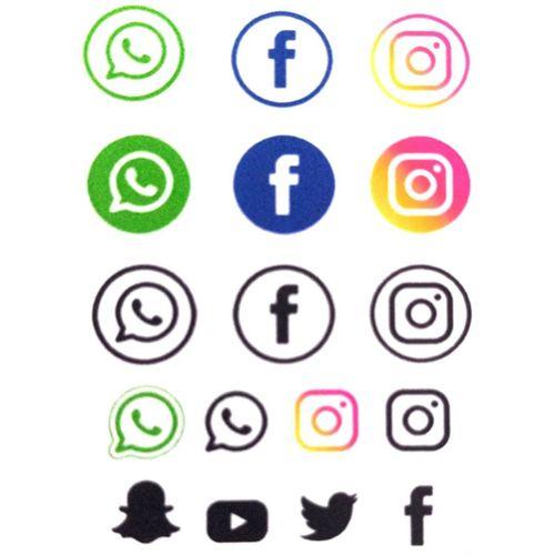 Sert Zemin Etiketi Sticker Sosyal Medya 80X120Mm Sz-021 - 2 adet