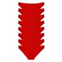 8 adet Süper Eko Set Likralı Kadın Slip Külot Kırmızı