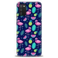 Samsung Galaxy A02S Kılıf HD Baskılı Kılıf - Flamingo Ananas + Tam Ekran Koruyucu