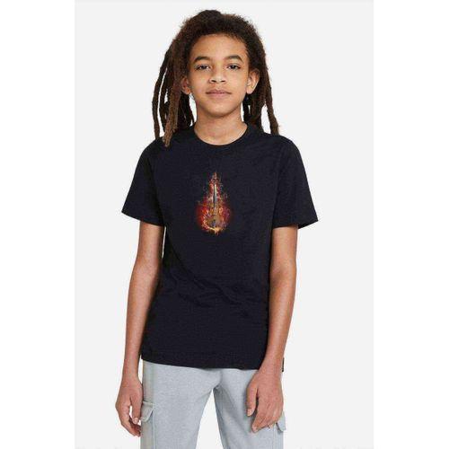 Violin Fire 4k Dark Gitar Music Baskılı Unisex Çocuk Siyah T-shirt