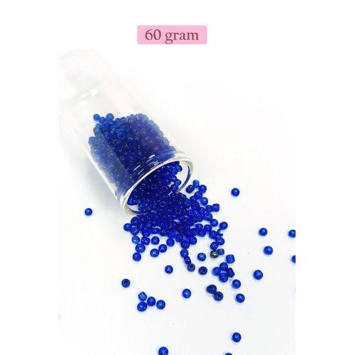 Dökme Cam Kum Boncuk (8/0) 3 mm - 60 Gram - Koyu Mavi - BNC219