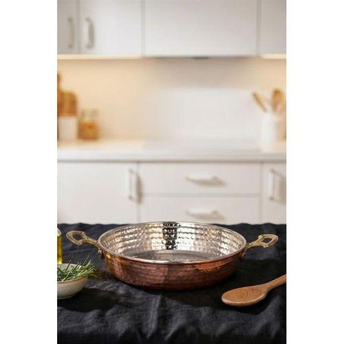 Turna Bakır Soylu Tava 2 No 16 Cm Kalın Kırmızı Turna7551-1