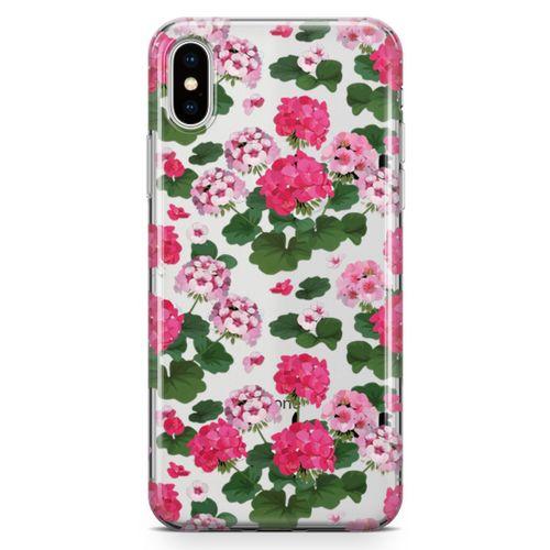 Apple iPhone XS Max Kılıf Sardunya Çiçeği Arka Kapak Koruma Desenli Full Koruyucu