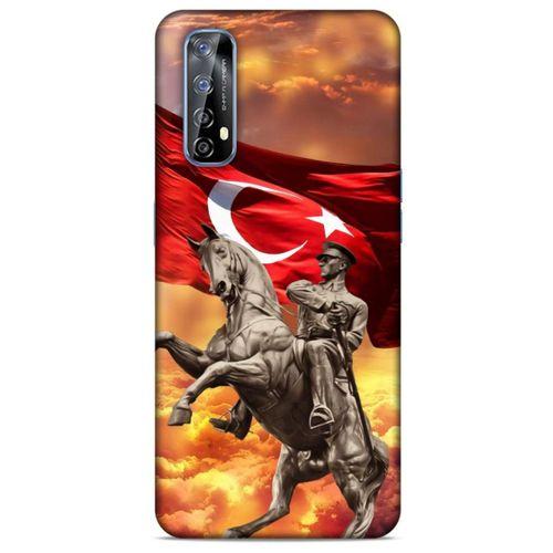 Huawei P Smart 2021 Kılıf Atatürk (47) Crystal Flex Kılıf Kızıl Bulut