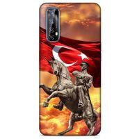 Huawei P Smart 2021 Kılıf Atatürk (47) Crystal Flex Kılıf Kızıl Bulut