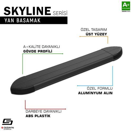 S-Dizayn Jeep Commander Skyline Siyah Yan Basamak 173 Cm 2006-2010 A+ Kalite