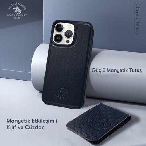 Santa Barbara Polo Racquet Club iPhone 13 Pro Max Timothy Cüzdanlı Standlı Kapak - Siyah