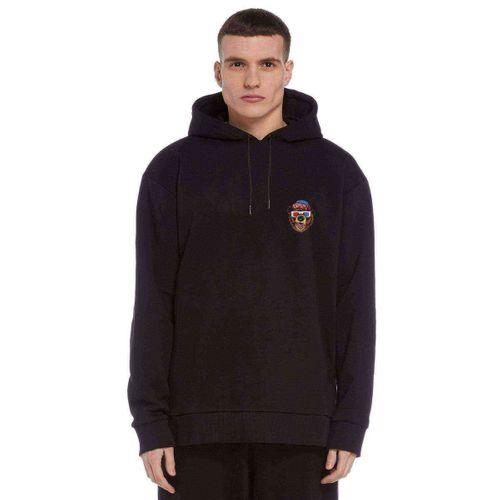 Ayı 3D Gözlük 3 Boyutlu Gözlük Baskılı Siyah Erkek Kapşonlu Sweatshirt