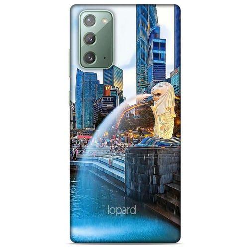 Samsung Galaxy Note 20 Kılıf Dünya Mimarisi (47) Crystal Flex Kılıf Merlion Singapur