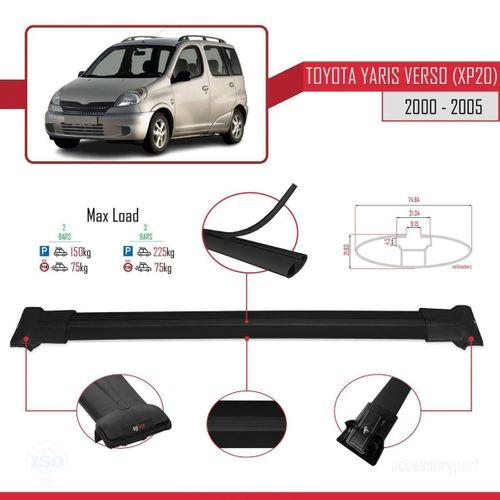 Toyota Yaris Verso (XP20) 2000-2005 Arası ile Uyumlu FLY Model Ara Atkı Tavan Barı SİYAH
