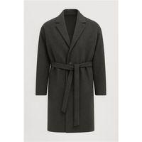 Carlo Oversize Kaşe Kumaş Fileto Cepli Kışlık Erkek Kaban - Füme