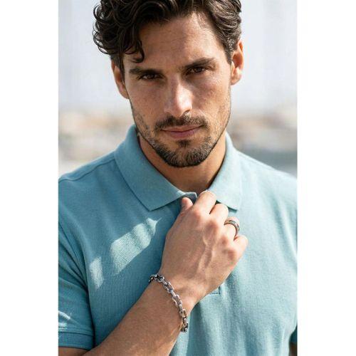 Orlando Polo Yaka Pike Kumaş Relaxed Fit Basic Düğmeli Relaxed Fit Erkek T-Shirt - Açık Mavi