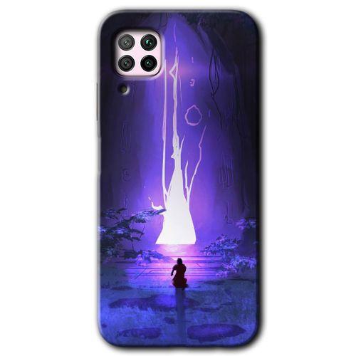 Huawei P40 Lite Kılıf Baskılı Kapak - Wanderer Silhouette + 5D Tam Kaplayan Cam