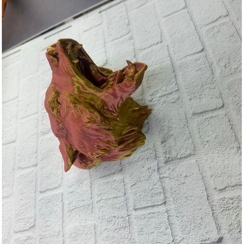 Dekoratif Asılabilir Jaguar Başı 3d Duvar Heykeli Gold Red 20x16 Cm