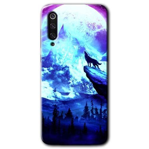Xiaomi Mi 9 SE Kılıf HD Desen Baskılı Arka Kapak+Temperli Cam - Mega Kurt