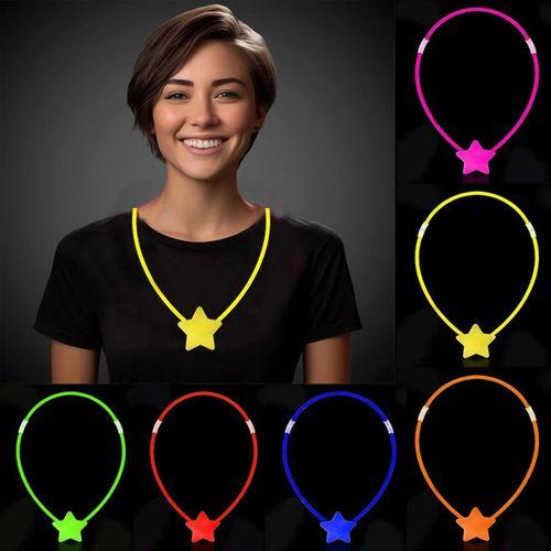Glow  Yıldız Kolye - Glow Kolye - Glow Partisi Yıldız Kolye 6 Adet - Lisinya
