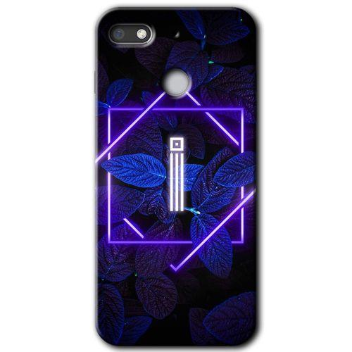 General Mobile GM 8 Go HD Baskılı Kılıf + 9D Tam Ekran Koruyucu - Dark Neon Yaprak İ Harfi