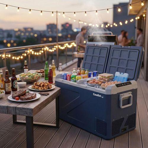 Coolist CLK80D 12/24V 220Volt 82,5 Litre Çift Bölmeli Kompresörlü Outdoor Oto Buzdolabı/Dondurucu