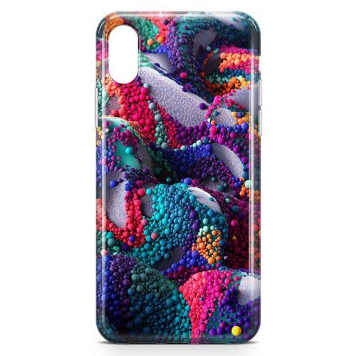 Apple iPhone XS Kılıf Renkli Boncuk 3d Arka Kapak Koruma Desenli Full Koruyucu