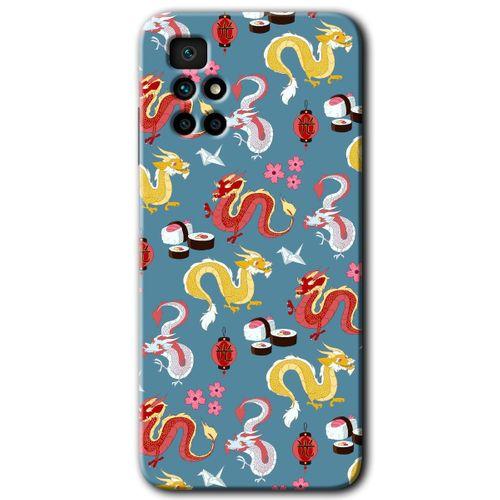 Xiaomi Redmi 10 HD Baskılı Kılıf + 9D Tam Ekran Koruyucu - Funky Dragon