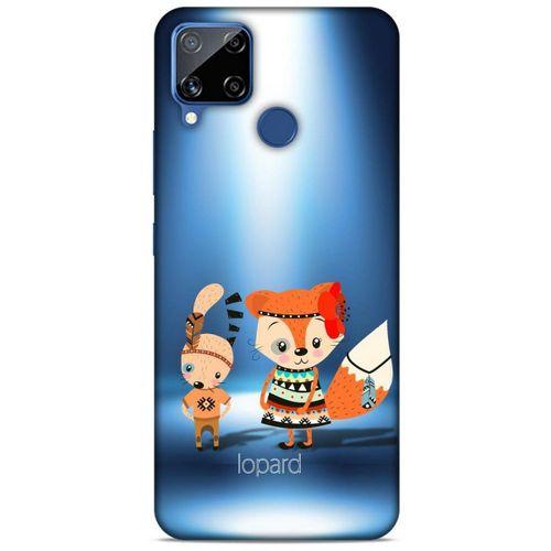 Oppo Realme C15 Kılıf FunnyMaX (1) Kılıfı Mavi Beyaz