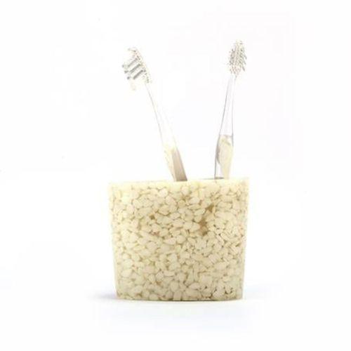 2 Adet Diş Fırçalık Deniz Taşı El Yapımı 400 Gr 10X5X9Cm Banyo Seti