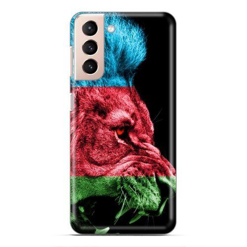Samsung Galaxy S21 FE Uyumlu Kılıf Azarbaijan (24) Darbe Emici Kılıf Bayrak Aslan