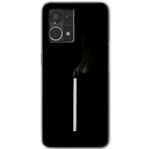 MRCİLETİSİM Oppo Reno 7 4G Kılıf HD Desen Baskılı Arka Kapak+Temperli Cam - Sönmüş Kibrit