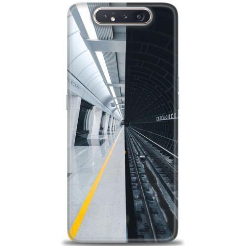 Samsung Galaxy A80 Kılıf HD Baskılı Kılıf - Metro Station + Tam Ekran Koruyucu