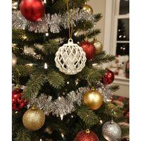 Beyaz Kafes Desenli Dekoratif Yilbasi Susu