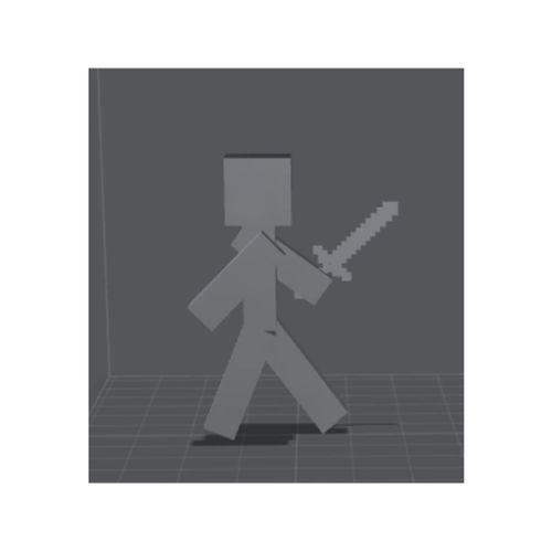 Kılıçlı Düz Minecraft Karakteri (Bu ürün Sadece Plastik parçadır - Almadan Önce Soru Sorabilirsiniz)