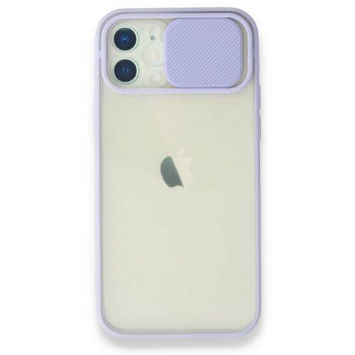 XD iPhone 12 Kılıf Palm Buzlu Kamera Sürgülü Silikon - Lila