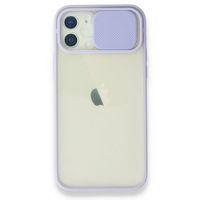 XD iPhone 12 Kılıf Palm Buzlu Kamera Sürgülü Silikon - Lila