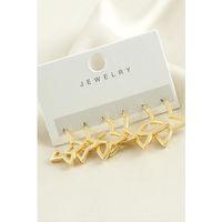 6 Adet Yıldız Metal Küpe