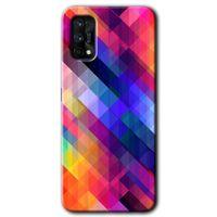 Realme 7 Pro Kılıf HD Desen Baskılı Arka Kapak + Temperli Cam - Multi Oblique