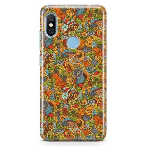Xiaomi Redmi Note 6 Pro Kılıf Doodle Piknik Seti Arka Kapak Koruma Desenli Full Koruyucu