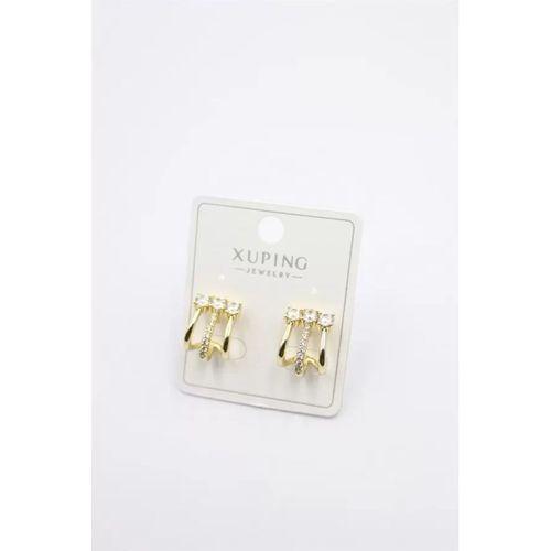 Taşlı Çoklu Görünümlü Küpe - Altın