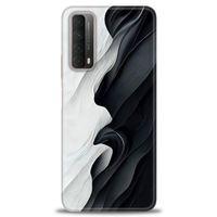 Huawei P Smart 2021 Kılıf HD Baskılı Kılıf - Black and White + Tam Ekran Koruyucu