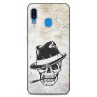 Lopard Samsung Galaxy A30 Uyumlu Kılıf Tattoo's (24) Darbe Emici Kılıf Şapkalı İskelet