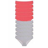 10 adet Süper Eko Set Likralı Kadın Slip Külot Fuşya Gri